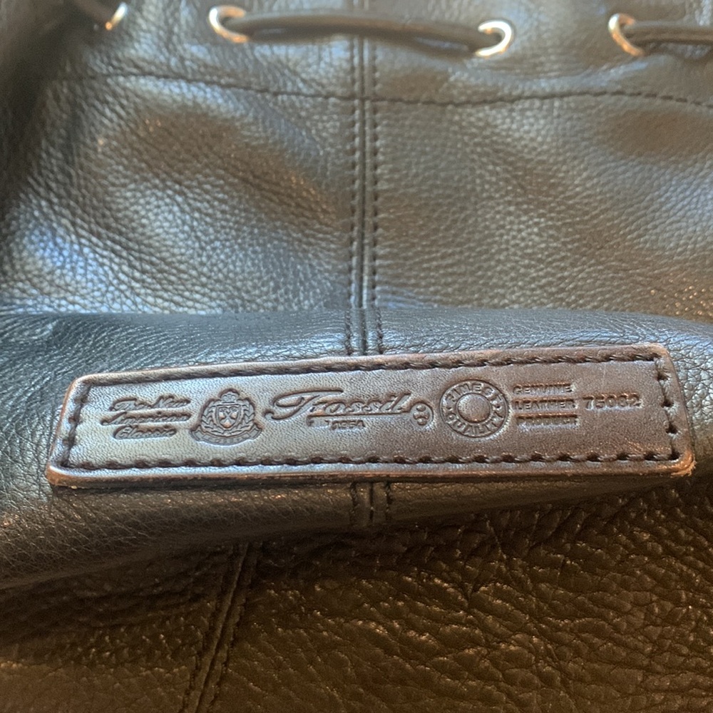 Fossil Leather Drawstring Bag - Picture 4 of 8